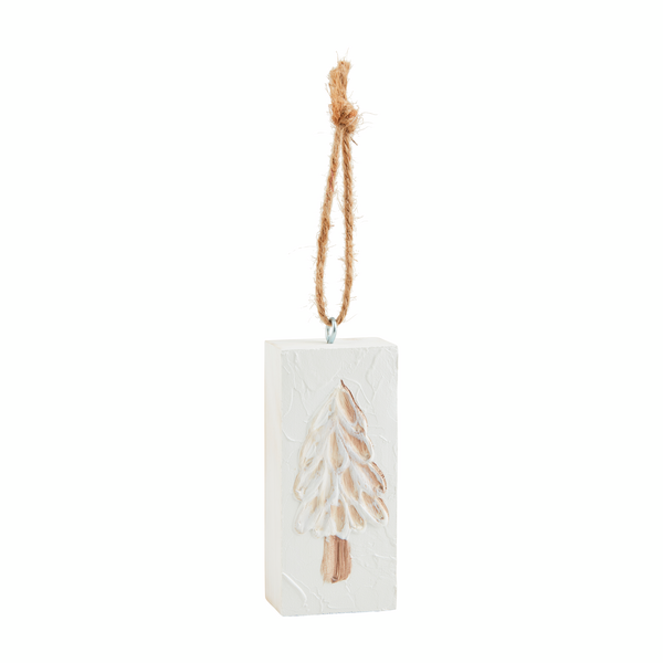 Mud Pie White Painted Ornament