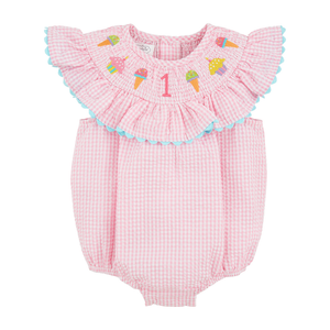 Mud Pie 1st Birthday Smocked Bubble