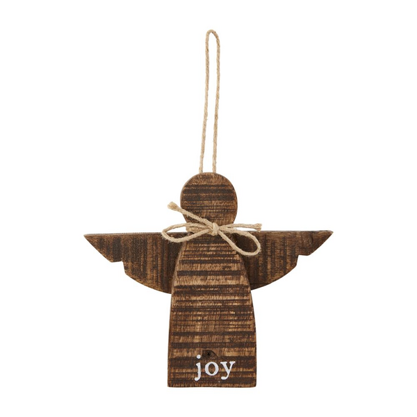 Mud Pie Mango Wood Angel Ornament