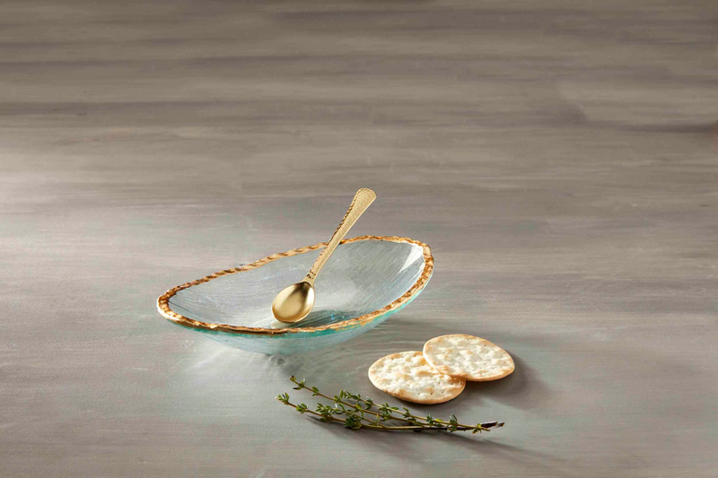 Mud Pie Gold Edge Glass Dip Bowl Set