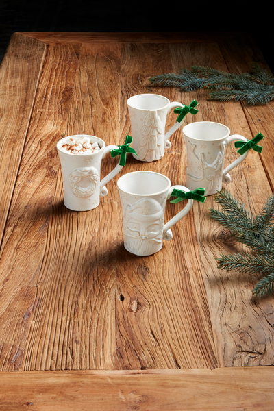 Mud Pie White Christmas Mugs