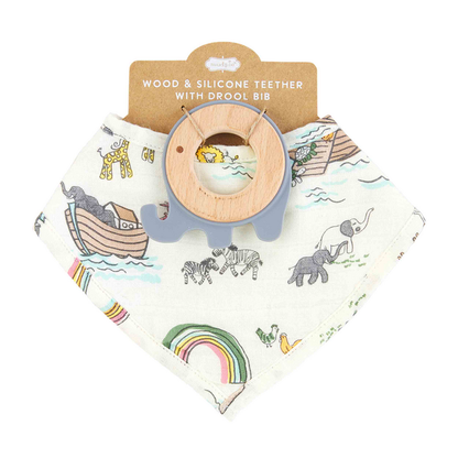 Mud Pie Noah's Ark Bib & Teether Set