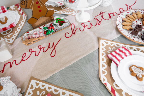 Mud Pie Gingerbread Crochet Table Runner