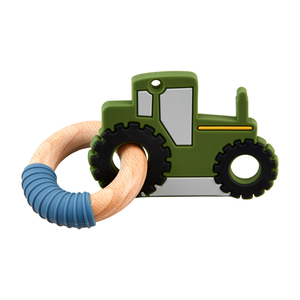 Mud Pie Green Tractor Silicone Teether