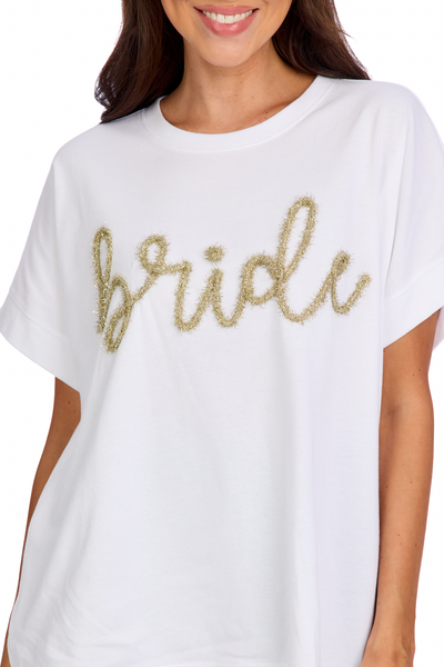 Mud Pie Gold Bride Sparkle Top