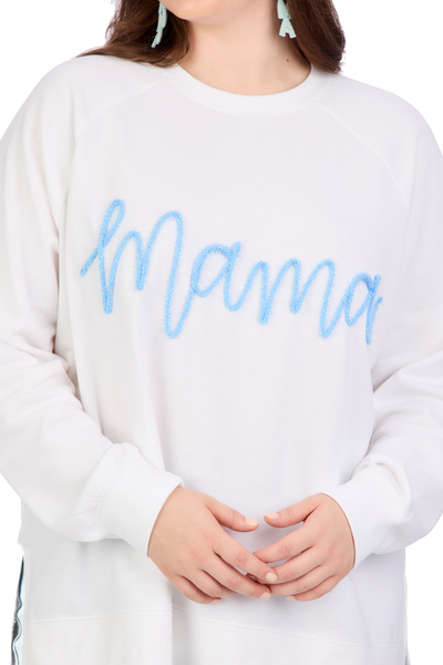 Mud Pie Blue Mama Sparkle Sweatshirt