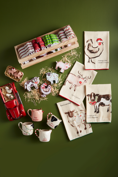 Mud Pie Farm Animal Christmas Mugs