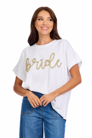 Mud Pie Gold Bride Sparkle Top