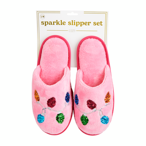 Mud Pie Holiday Sparkle Slippers