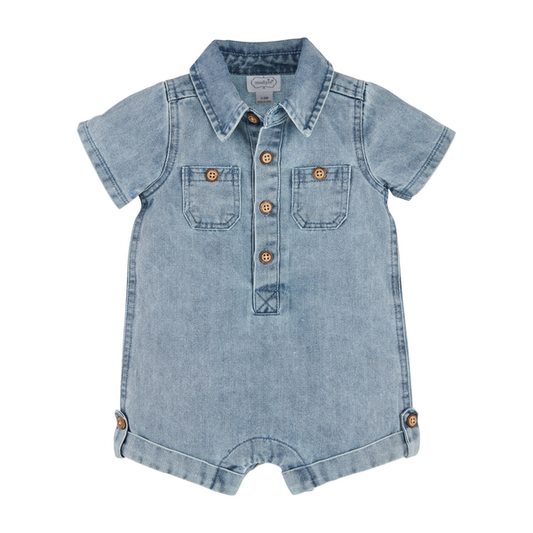 Mud Pie Denim Baby Shortall