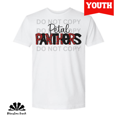 Youth White Black & Paw Petal Panthers Tee