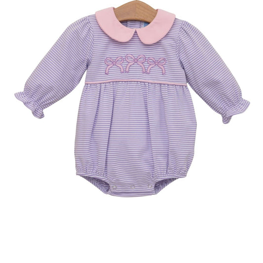Trotter Street Purple Stripe Bows Bubble