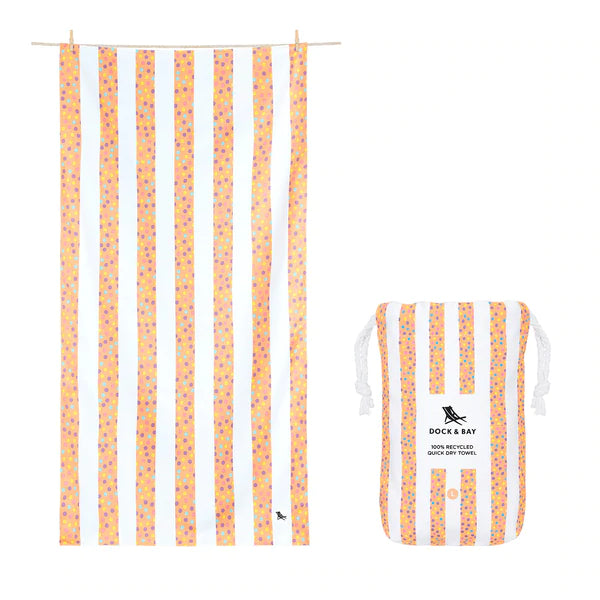 Large Striped Quick Dry Towels - Hundreds & Thousands