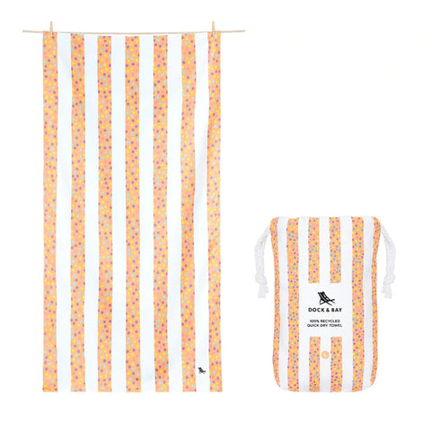 Large Striped Quick Dry Towels - Hundreds & Thousands