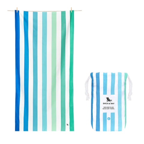 Large Striped Quick Dry Towels - Endless River