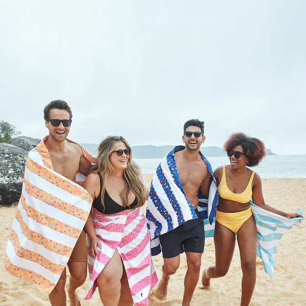 Large Striped Quick Dry Towels - Hundreds & Thousands