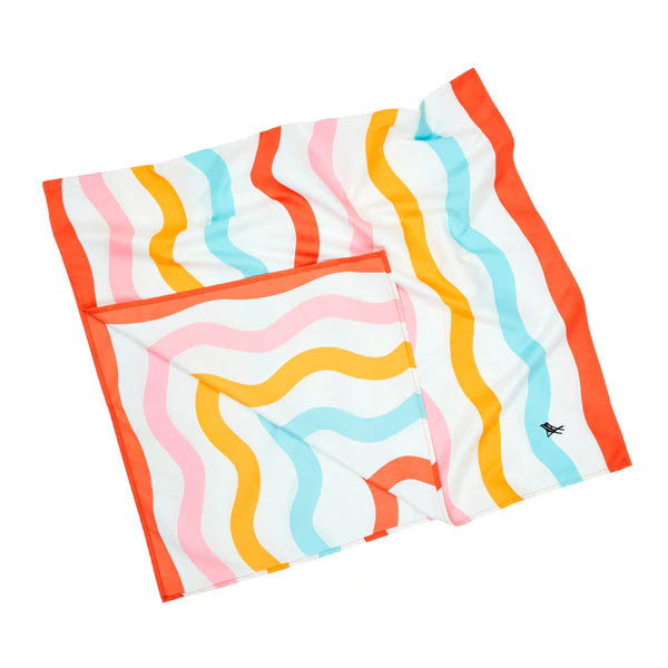 Medium Striped Quick Dry Towels - Squiggle Face