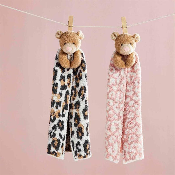 Mud Pie Pink Leopard Lovey Bear