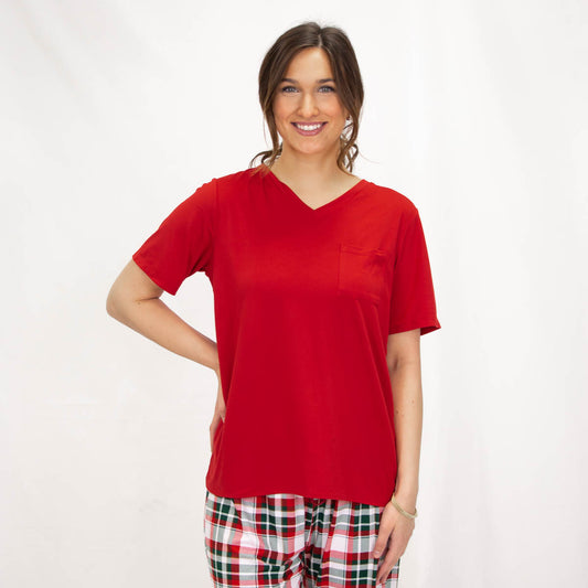 Red Highlands Pocket Tee
