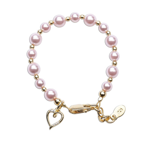 Larkin - 14K Gold Plated Pink Pearl Bracelet