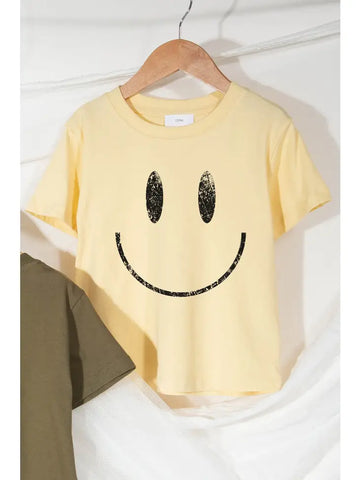 Youth Custard Smiley Face Graphic Tee