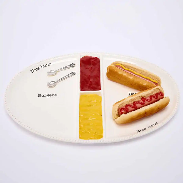 Mud Pie Burger & Hot Dog Platter Set