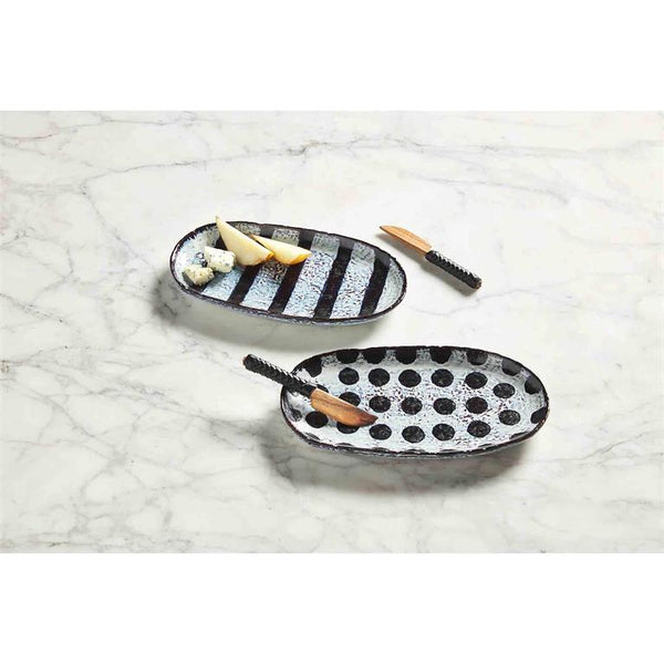 Mud Pie Black & White Patterned Platter Sets