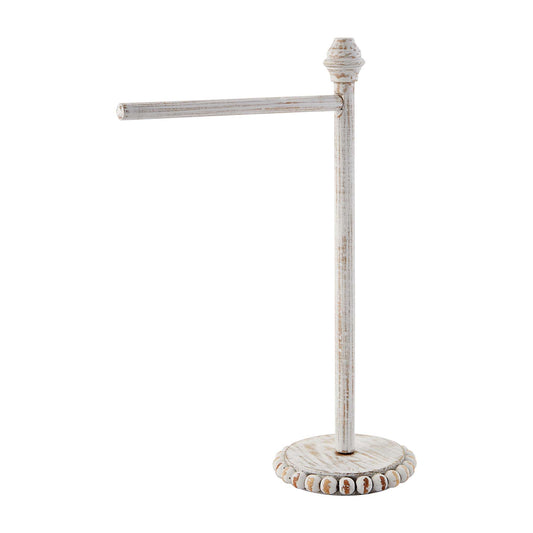 Mud Pie White Wood Towel Holder