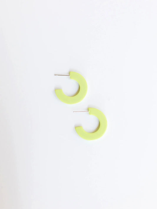 Lime Acrylic Hoop Earrings