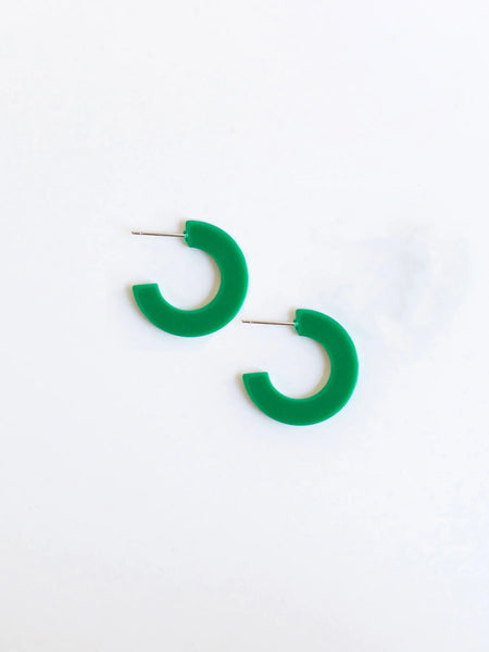 Pine Acrylic Hoop Earrings