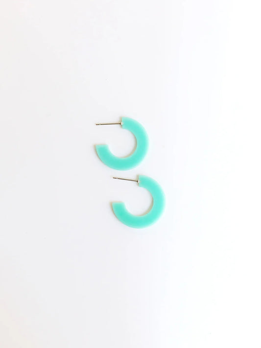 Teal Acrylic Hoop Earrings