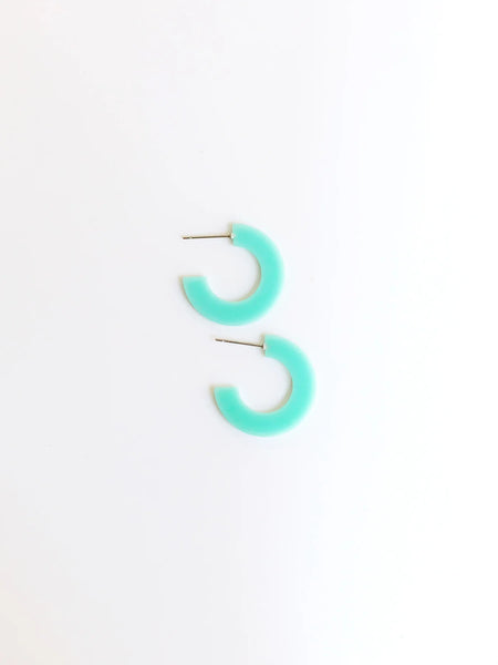 Teal Acrylic Hoop Earrings