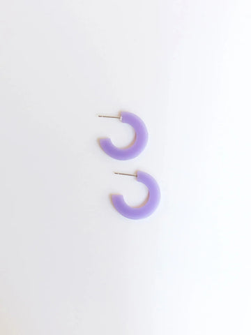 Violet Acrylic Hoop Earrings