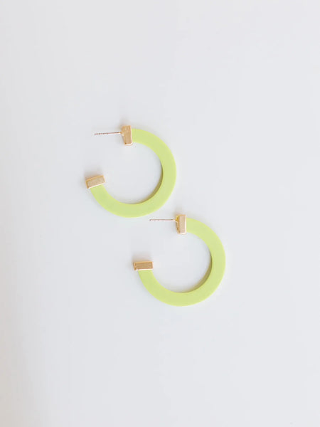 Lime Acrylic Hoop Earrings