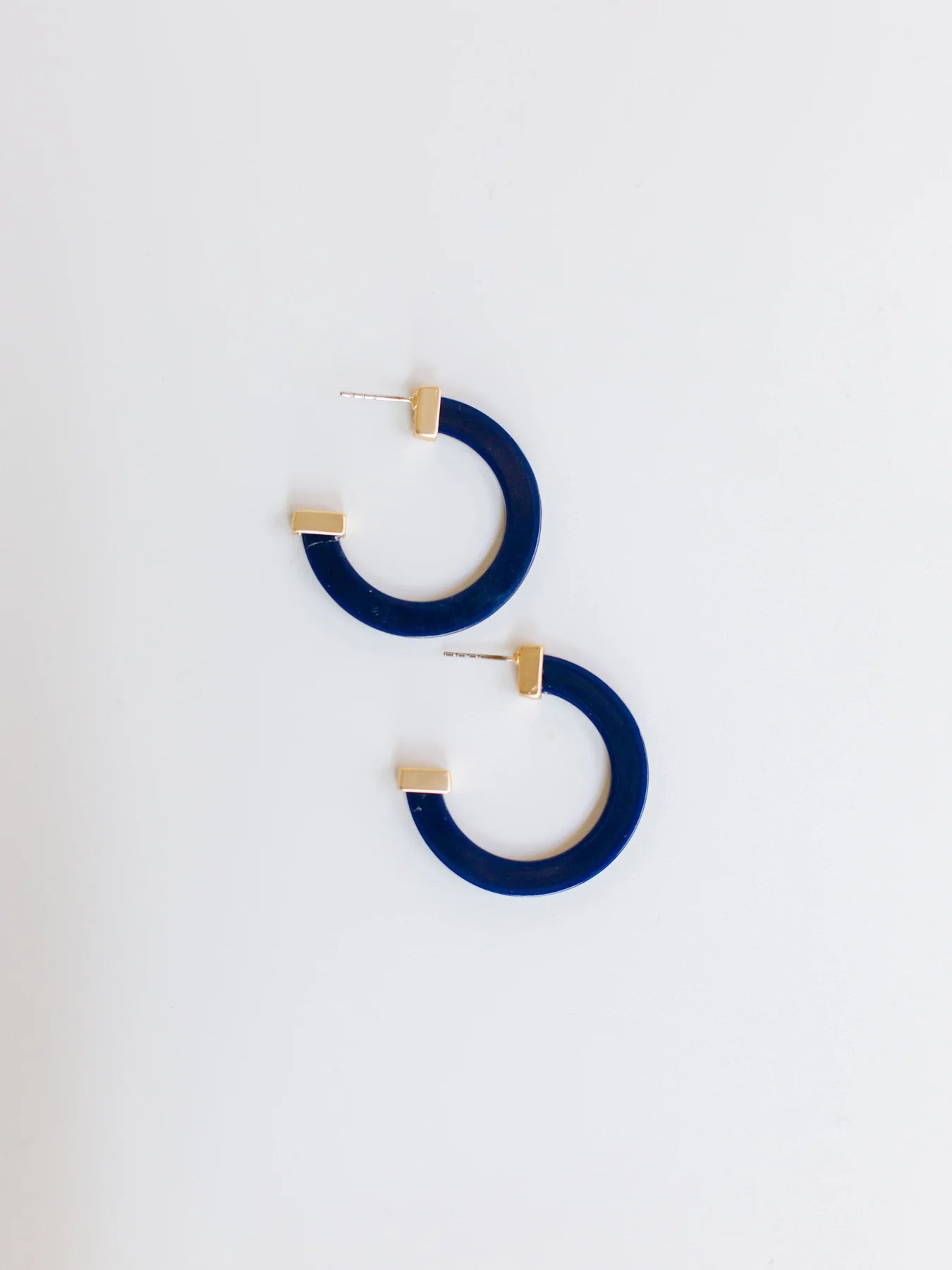 Navy Acrylic Hoop Earrings