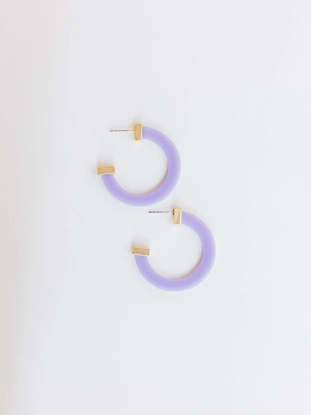 Violet Acrylic Hoop Earrings