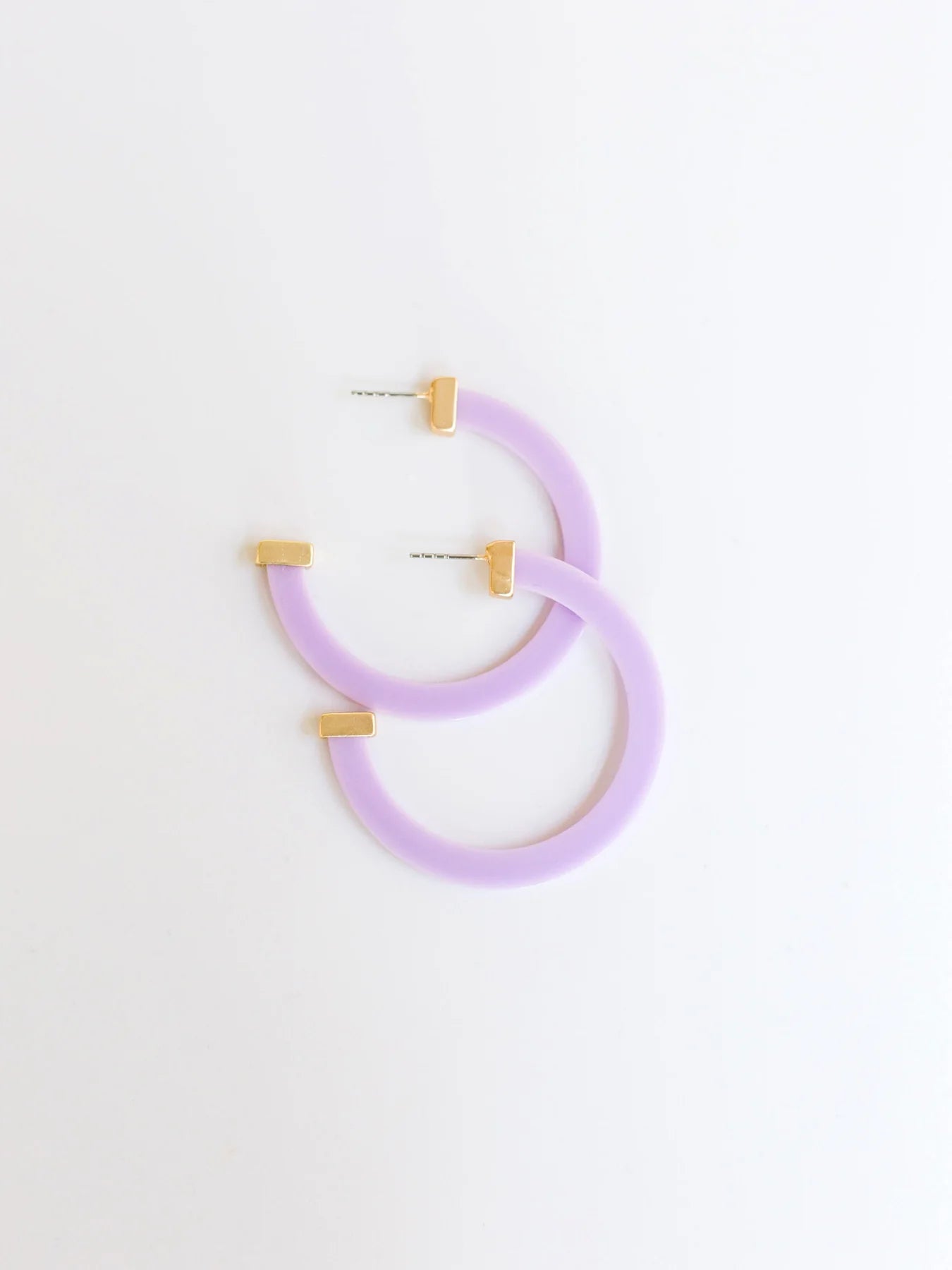 Lilac Acrylic Hoop Earrings