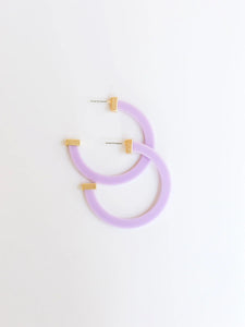 Lilac Acrylic Hoop Earrings