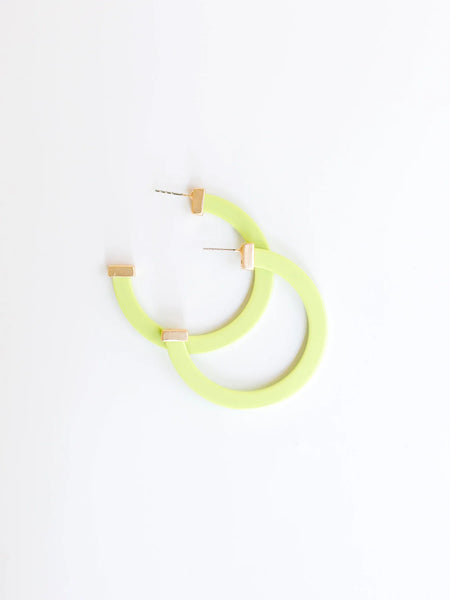 Lime Acrylic Hoop Earrings