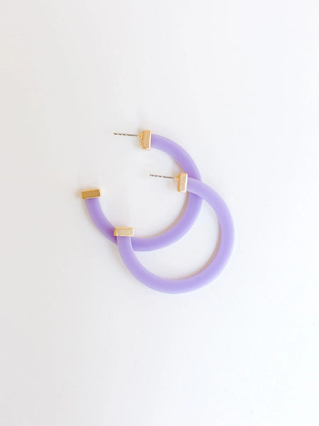Violet Acrylic Hoop Earrings