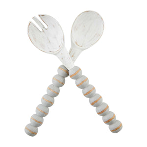 Mud Pie Gray Beaded Serving Utensil Set