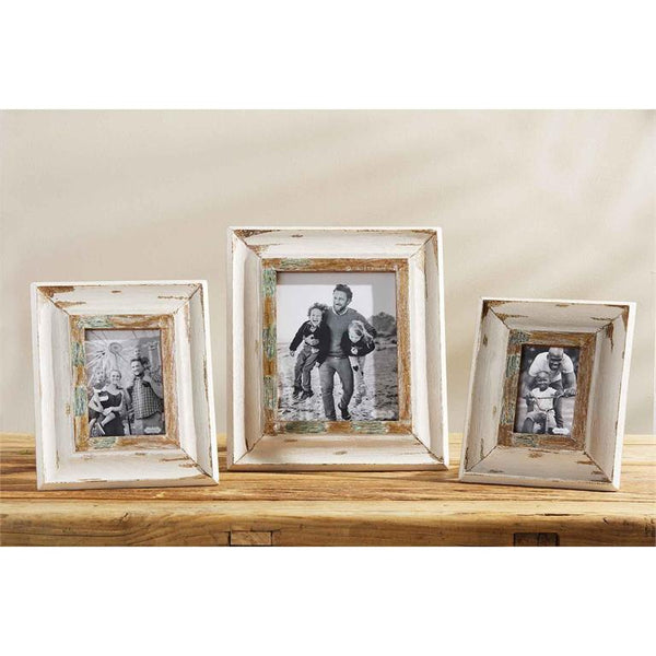 Mud Pie Small Cream Weathered Picture Frame