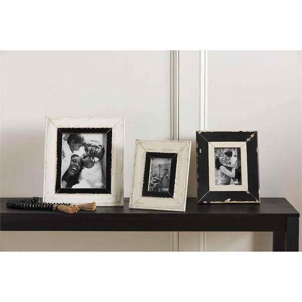 Mud Pie Small White & Black Picture Frame