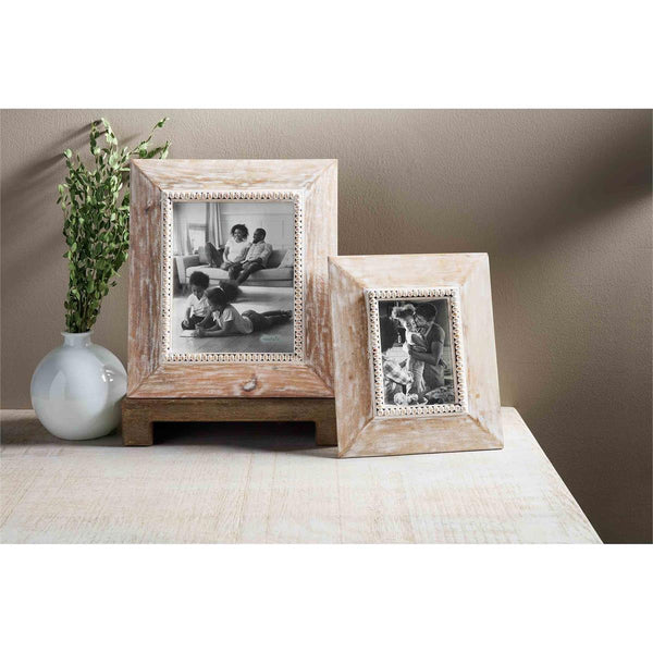 Mud Pie Large Two-Tone Bead Picture Frame