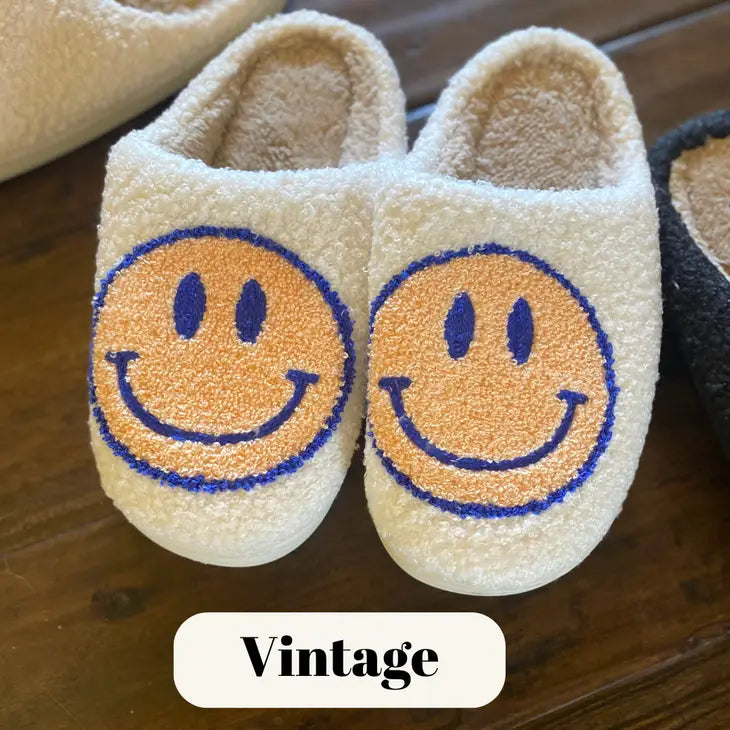 Vintage Smiley Face Slippers