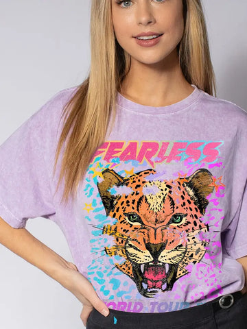 Lavender Mineral Washed Fearless Tiger Tee