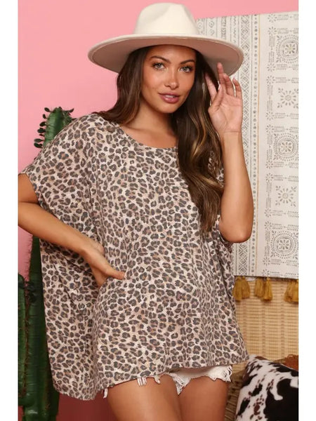Animal Print Debra Loose Knit Top
