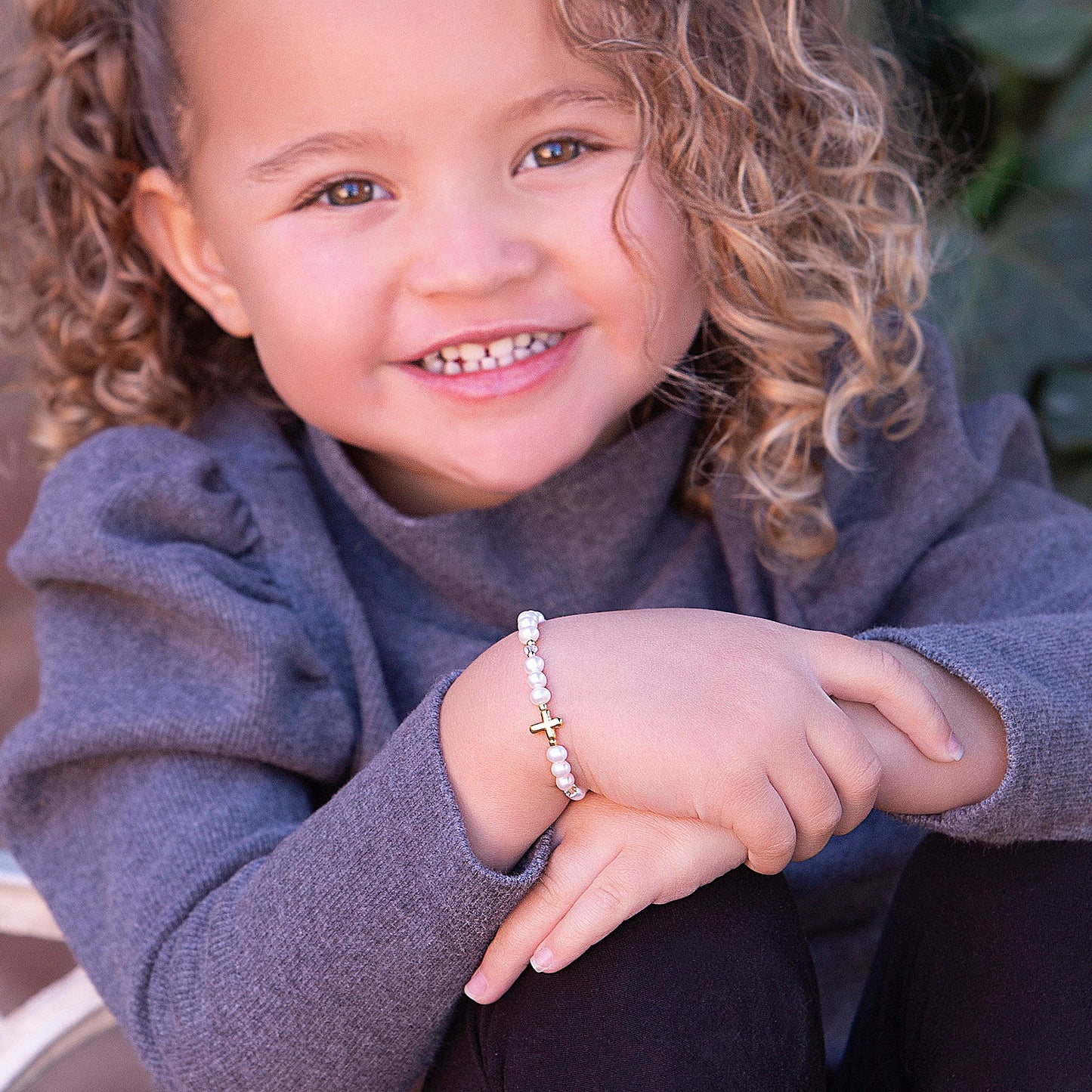 Eve - Gold Plated Cross Baptism Bracelet