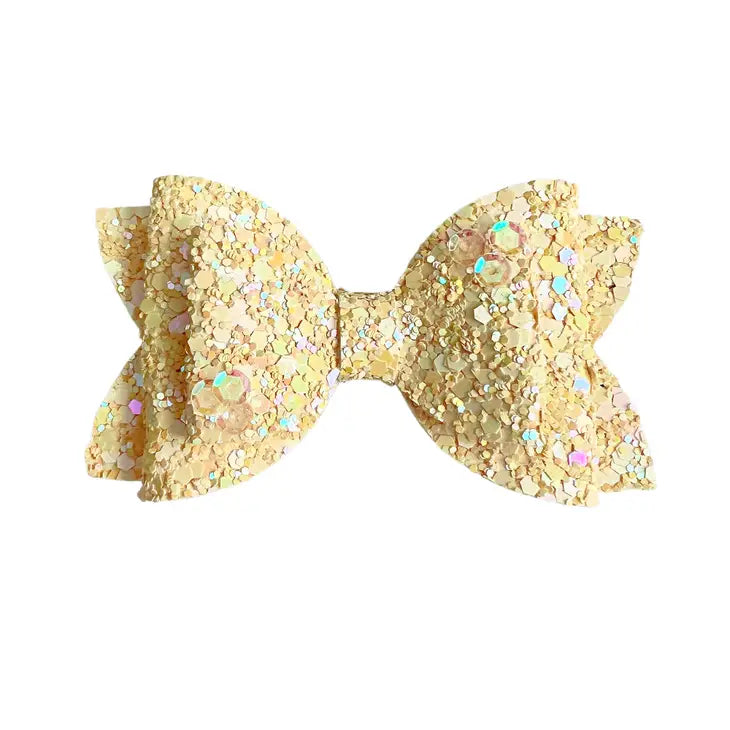 Buttercream Glitter with Sequins Bow