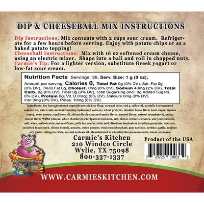 Carmie's Cheddar Bacon Dip & Cheeseball Mix